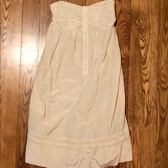 Strapless off white dress with unique details - Picture 1 of 4